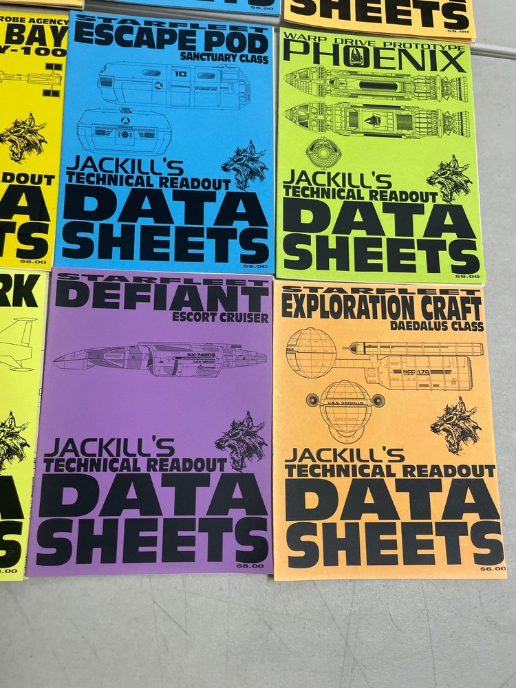 Lot of 19 Jackill's Technical Readout Data Sheets- Star Trek Blueprints