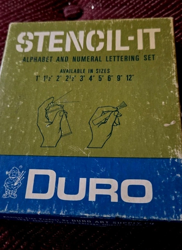 Stencil-It Alphabet & Numeral Reusable Set  2" Letters Missing Approx 3