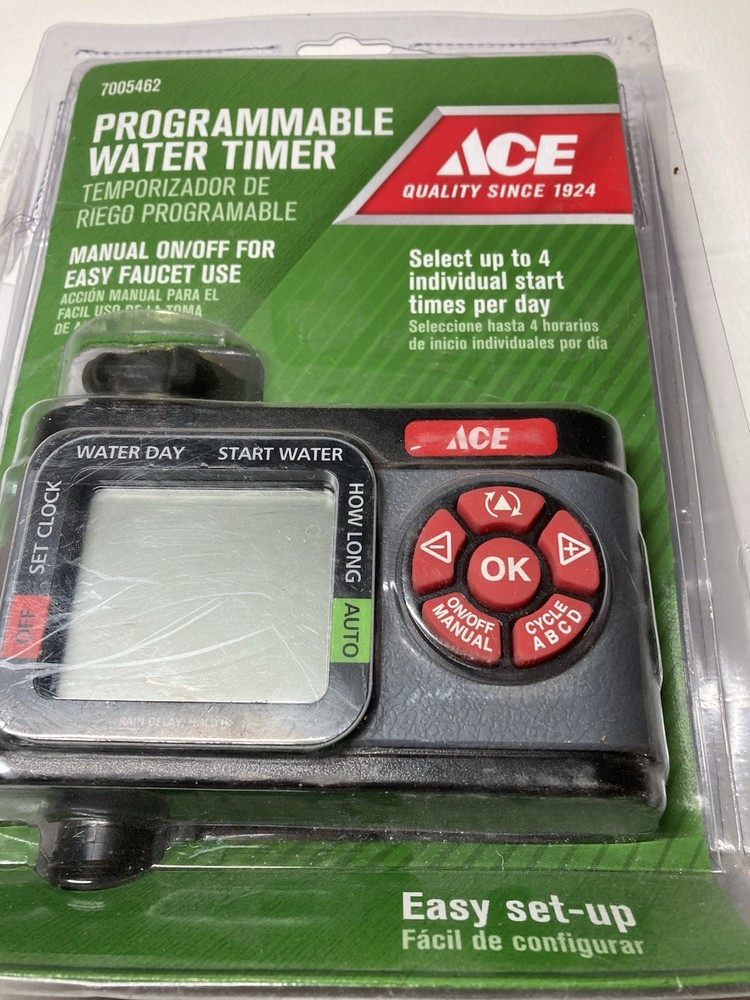 ACE 4-Zone Programmable Water Timer  (7005462)  Manual On/Off NEW