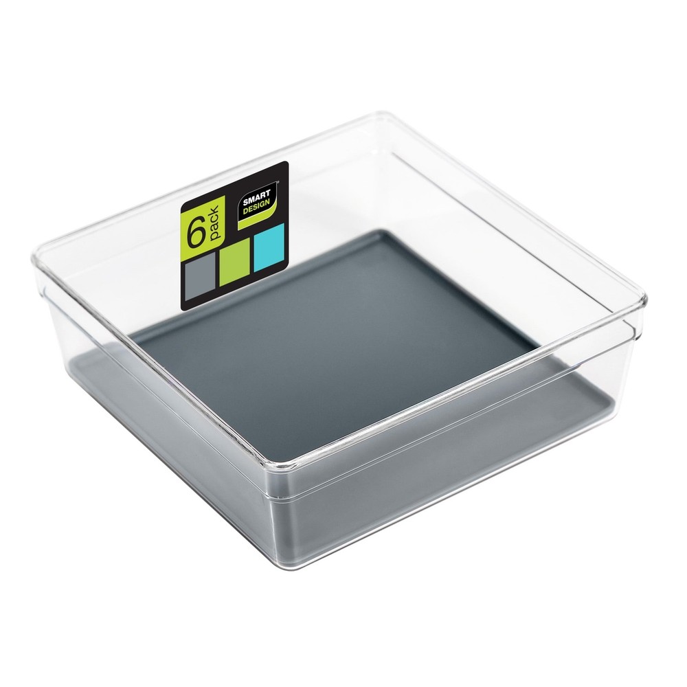 Plastic Drawer Organizer 6 x 6 inch Gray