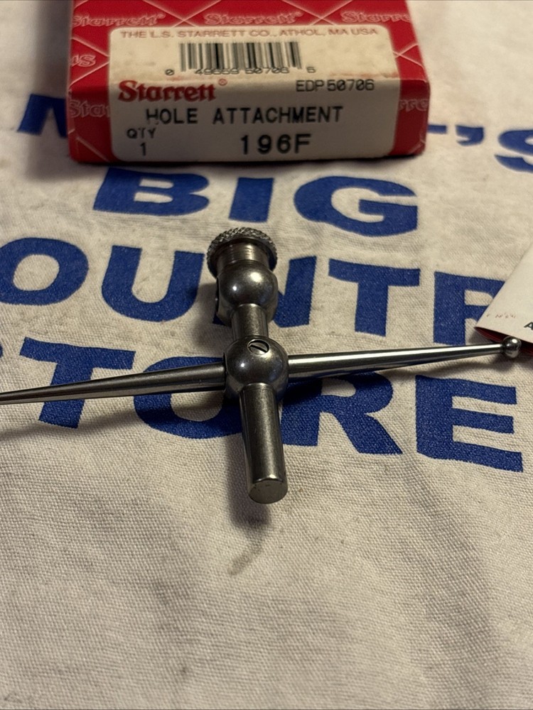 Starrett USA Dial Indicator Hole Attachment 196F w/ Box