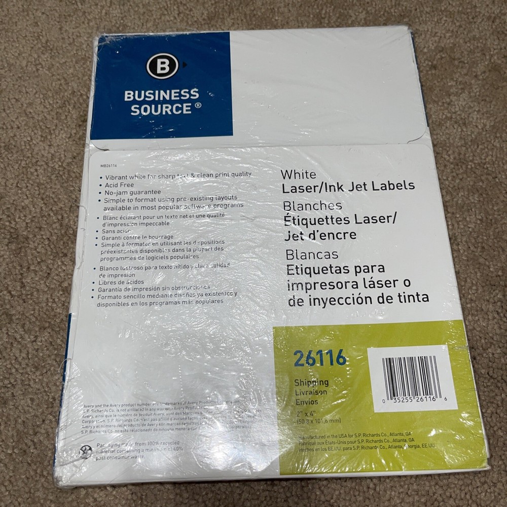 Business Source Mailing Laser/Ink Jet Labels *2 by 4*