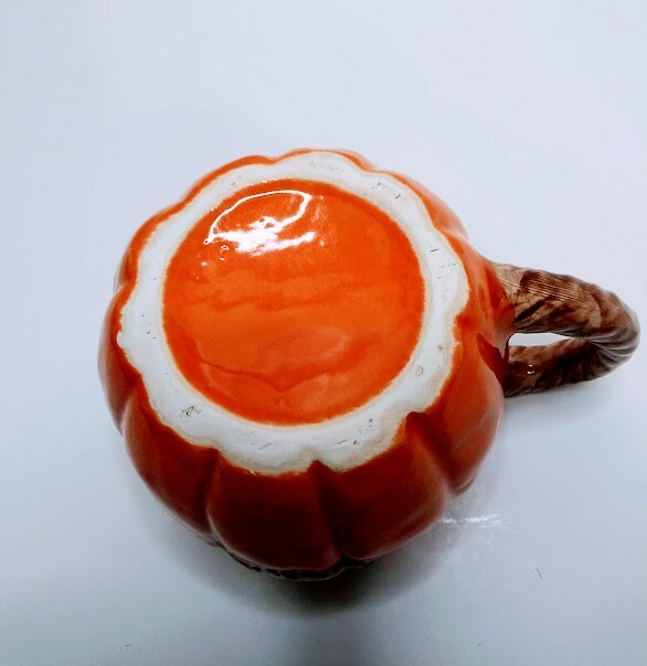 Vintage Pumpkin Ceramic Mug Planter