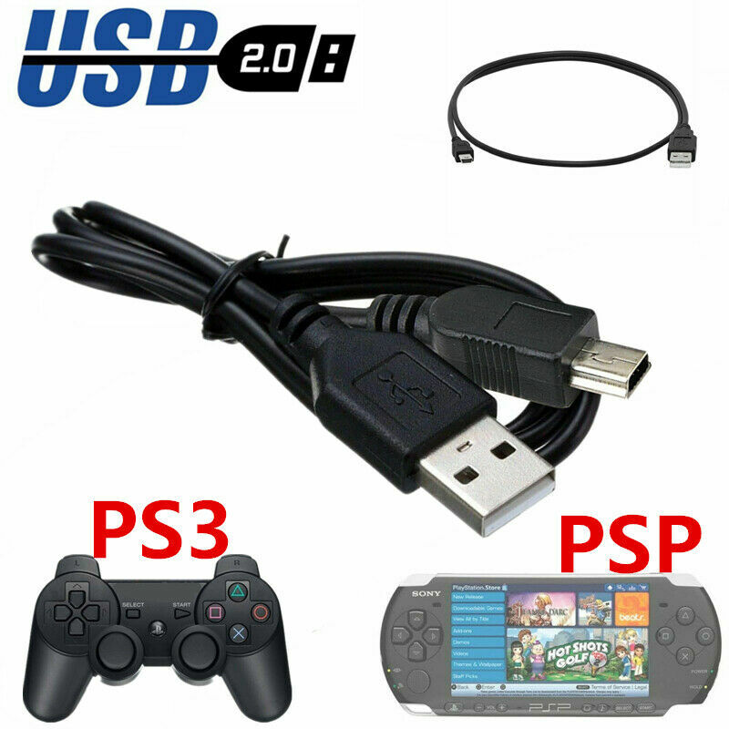 Sony Playstation PS3 Wireless Controller Remote Control USB Charging Cable Cord
