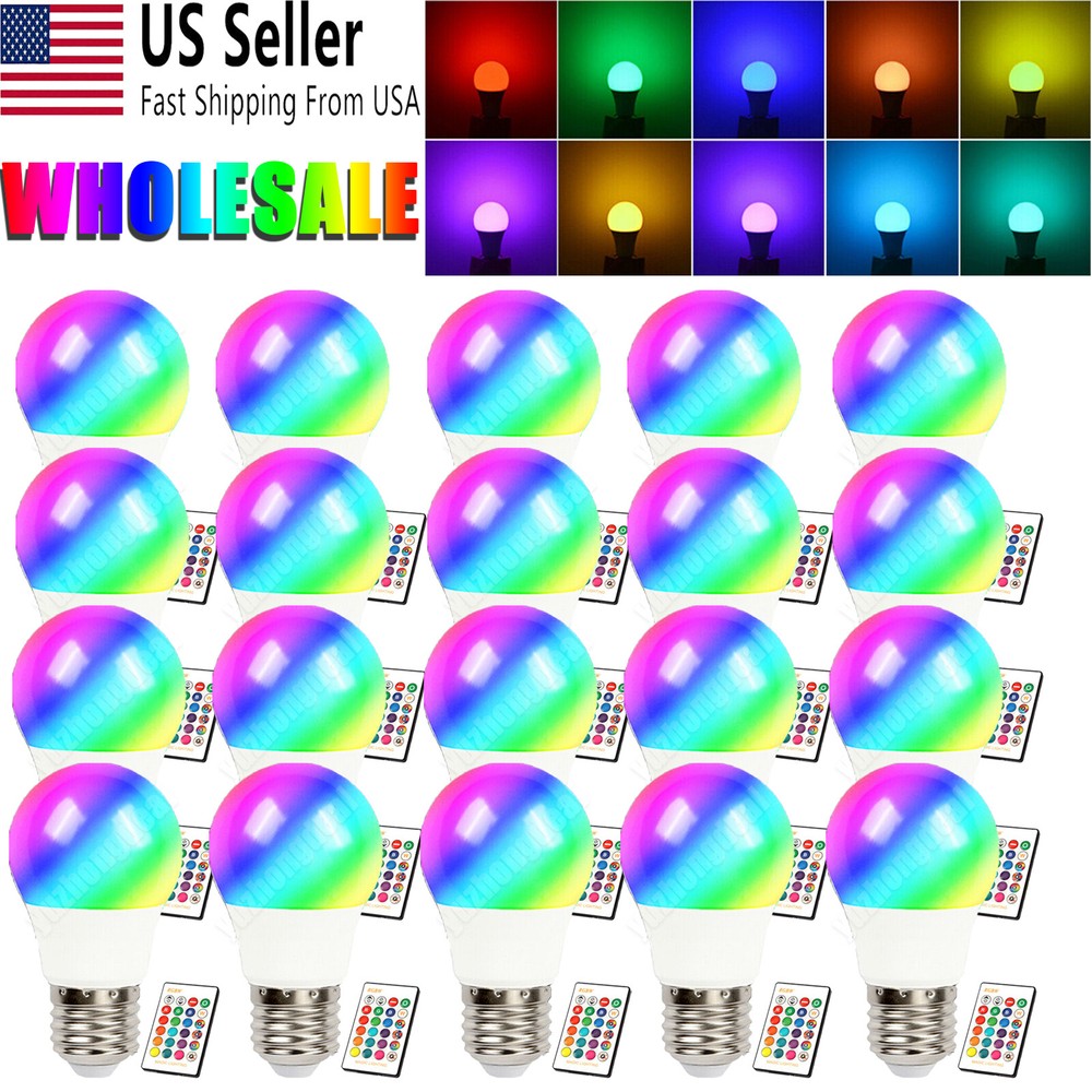 Lot RGBW LED Light Bulb 16 Color Changing Dimmable E27 Lamp With Remote Control