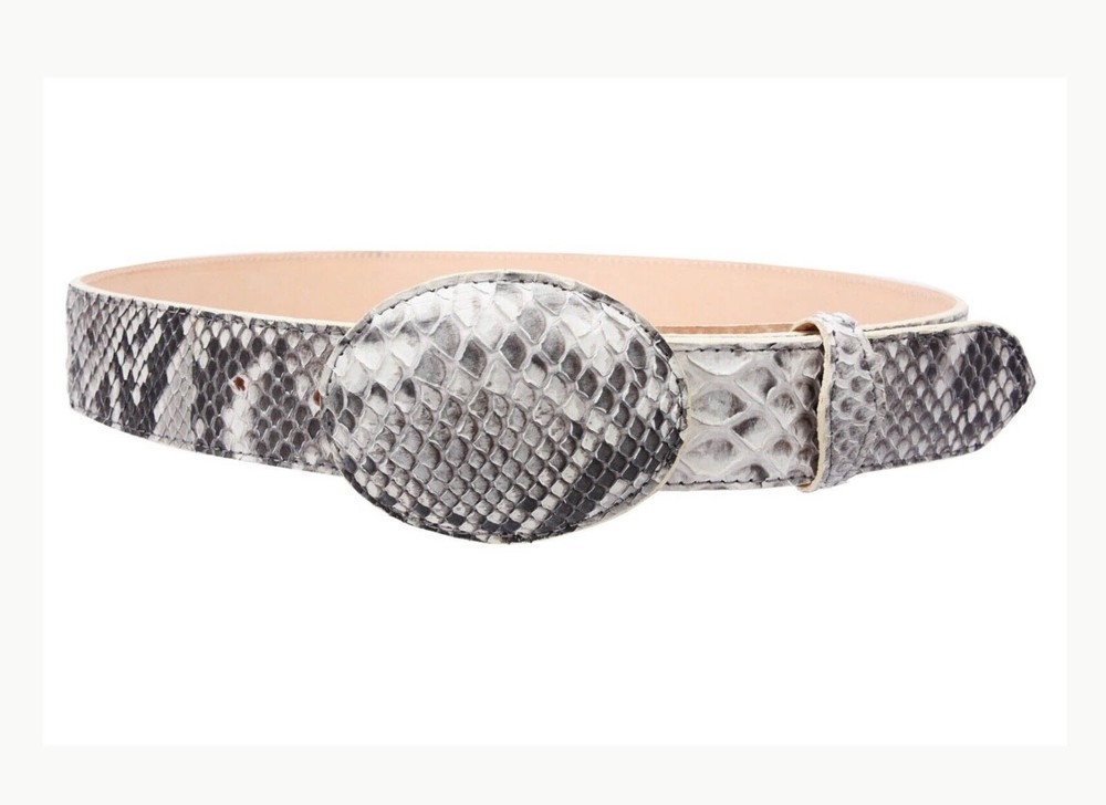 Genuine Python Leather Belt Natural With Leather Lining Genuine Handmade