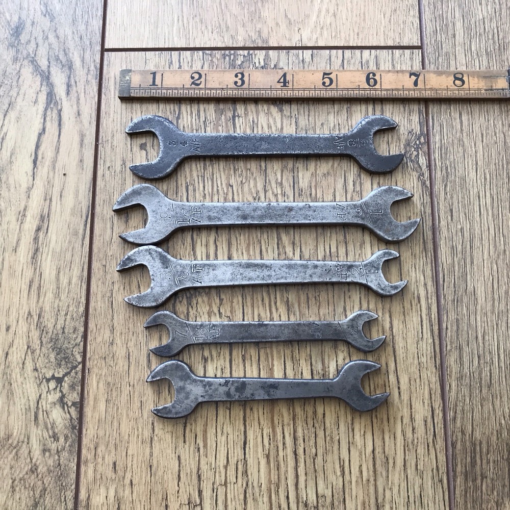 5 Vintage Flat Plate Classic Car Tool Kit Spanner’s AF.