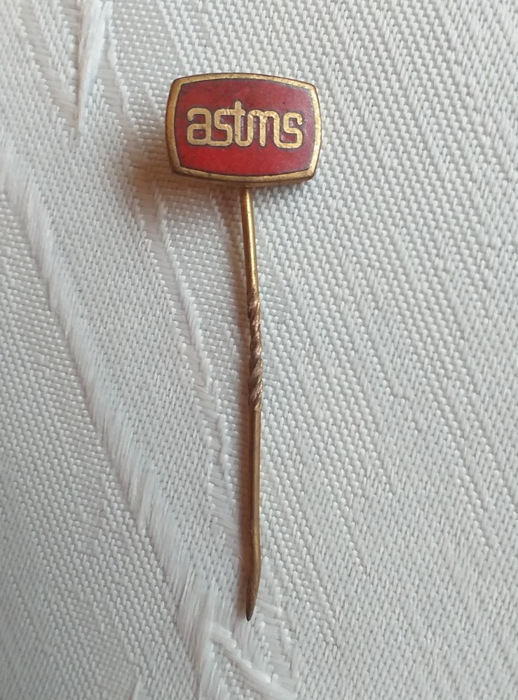 ASTMS enamel stick pin union badge