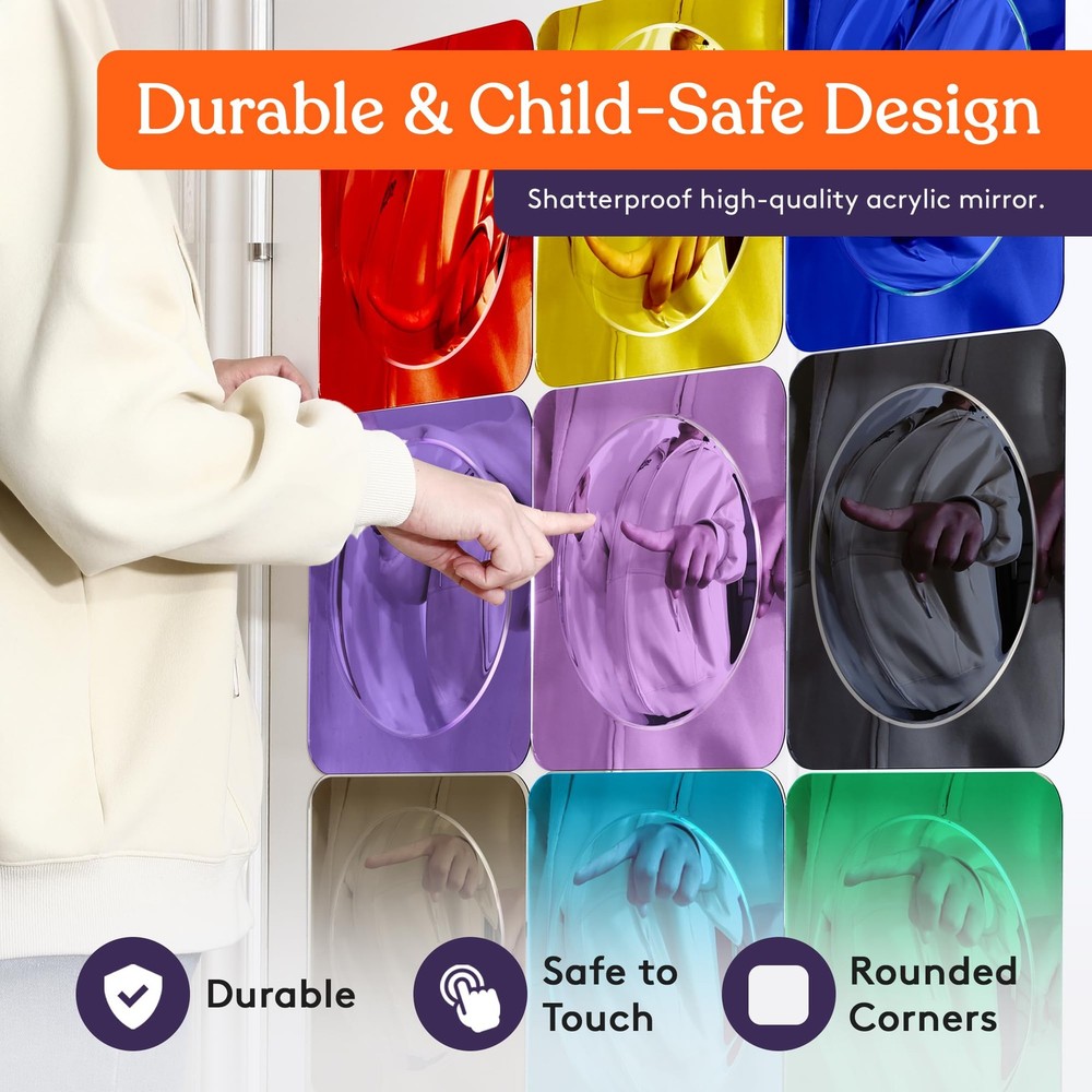 Sensory Bubble Wall Mirror - Multi Color Interactive Acrylic Mirrors for Wall...