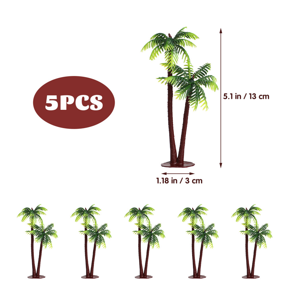 5PCS Simulated Aquarium Decorations Plants for Artificial Palm Tree Plants