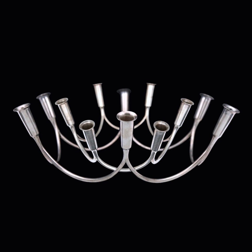 A. Michelsen. Sterling Silver Candle Holder - Eigil Jensen - 1963.