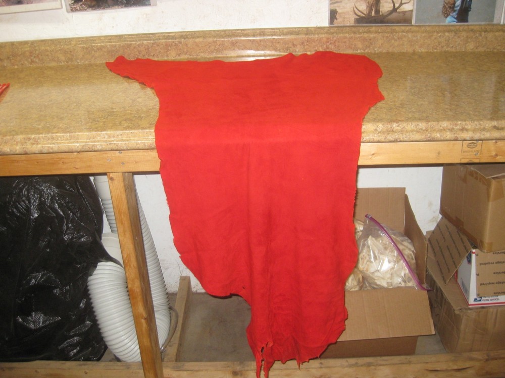 Red Suede Deer Leather #0006652 Row 113