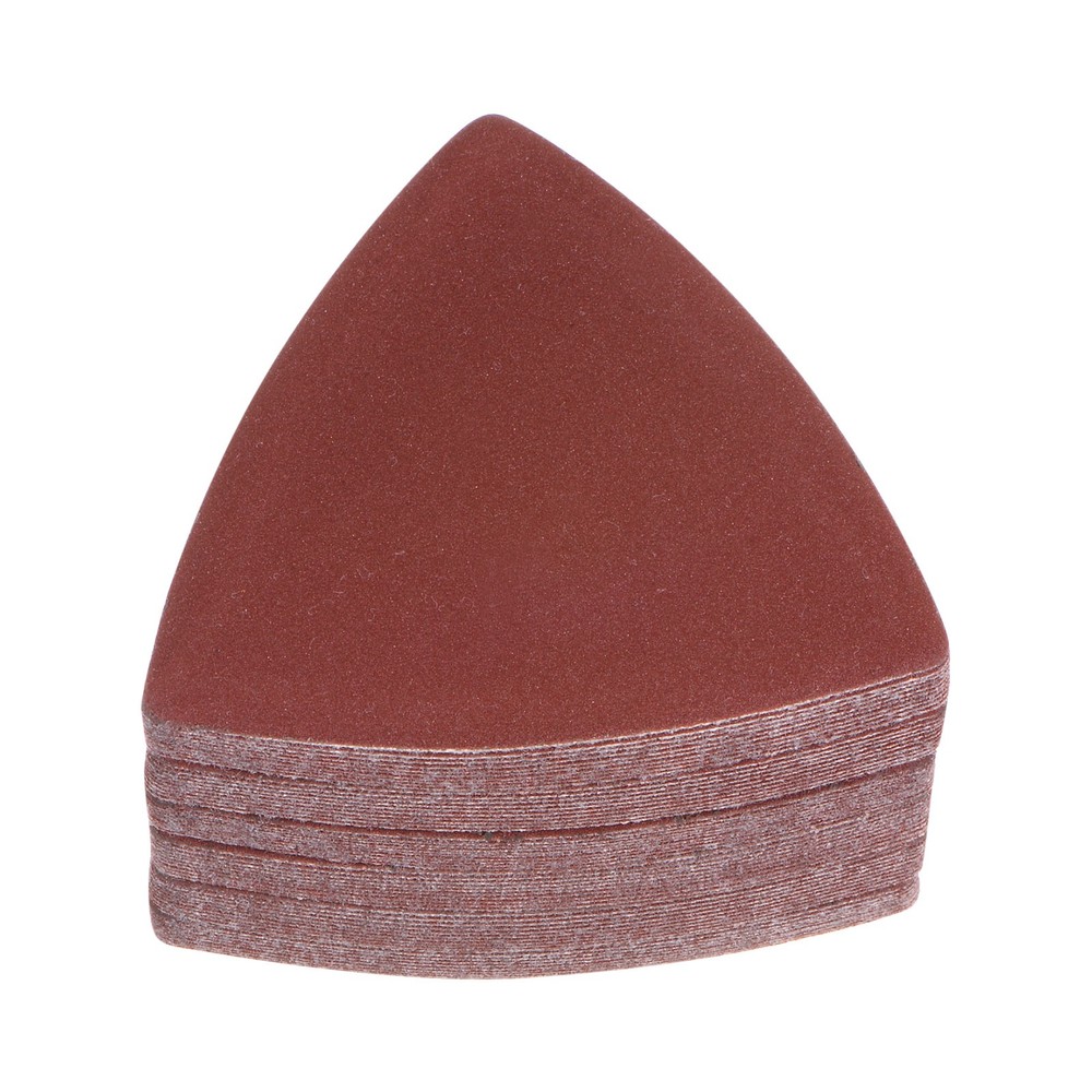 60pcs 320 Grits 80mm Aluminum Oxide Triangular Hook & Loop Sandpapers Pads