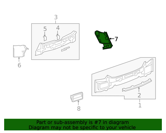 Genuine GM Driver Side Tail Lamp Mount Panel 20880961