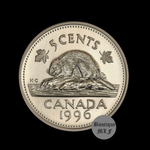 1996 , Canada -  5 Cent - NEAR 6 ,  Uncirculated  coins from a roll