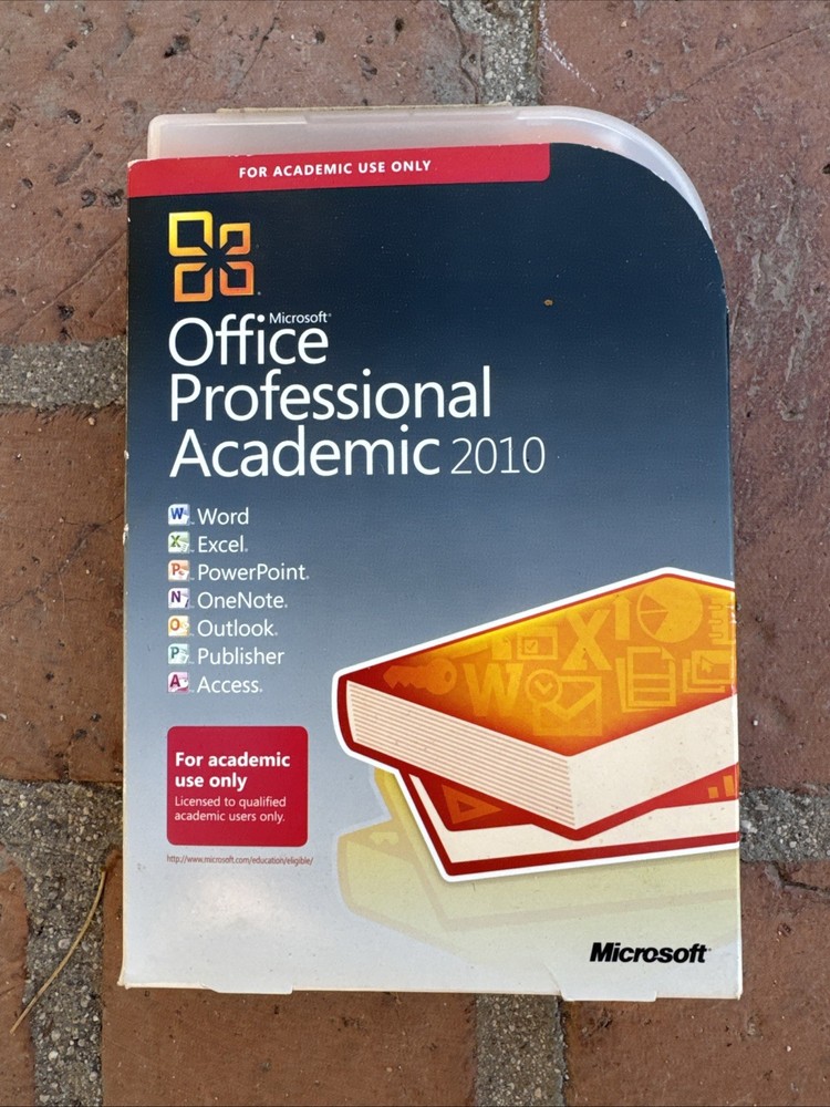 Microsoft Office Professional Academic 2010 W Product Key Code No Single Scratch