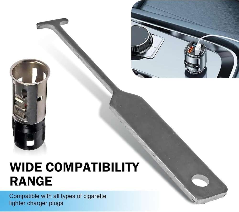 Universal Cigarette Lighter Socket with Disassembly Tool, Restores Vehicle Power