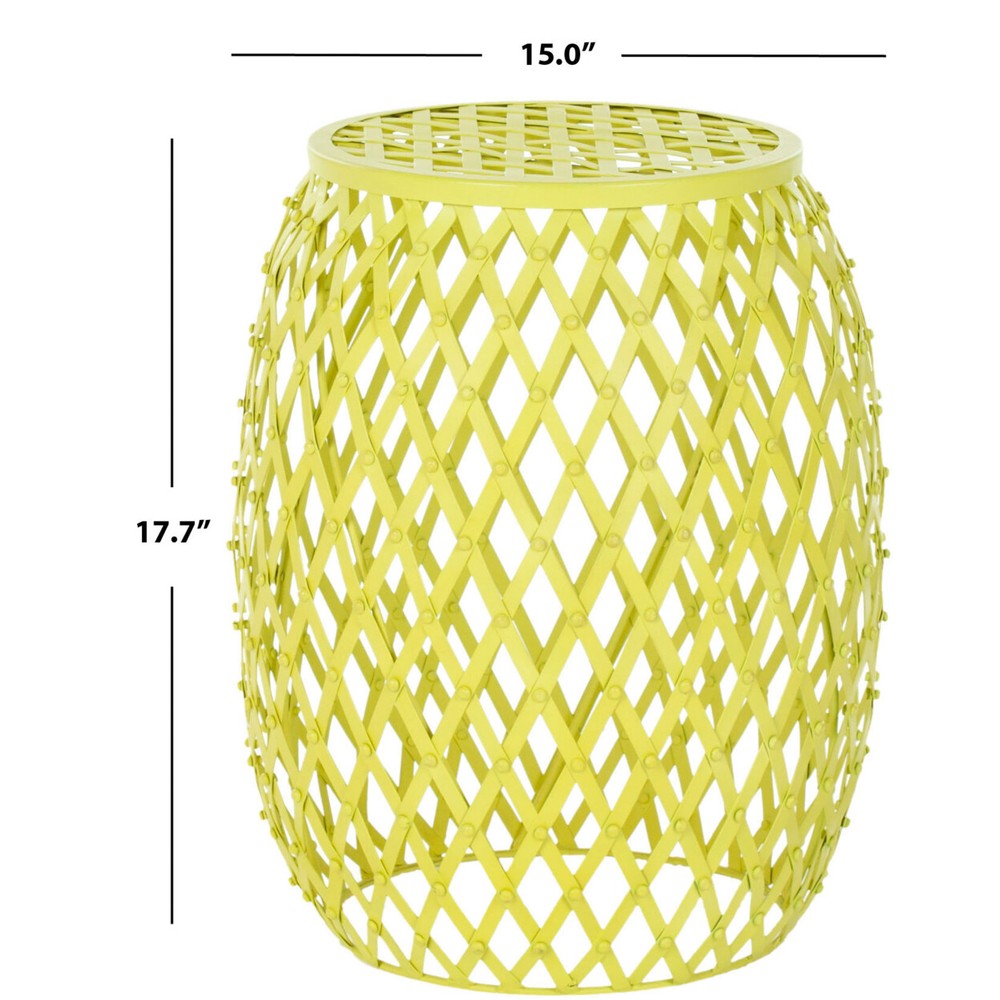 SAFAVIEH Evan Iron Strips Welded Stool | Yellow |