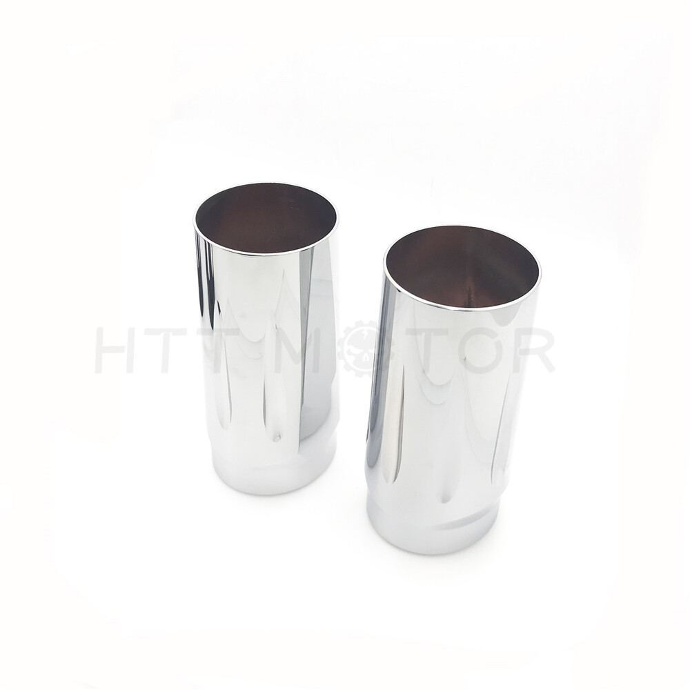 Chrome CNC Cut Upper Fork Boot Slider Covers for Harley 86-13 FLH/FLHR