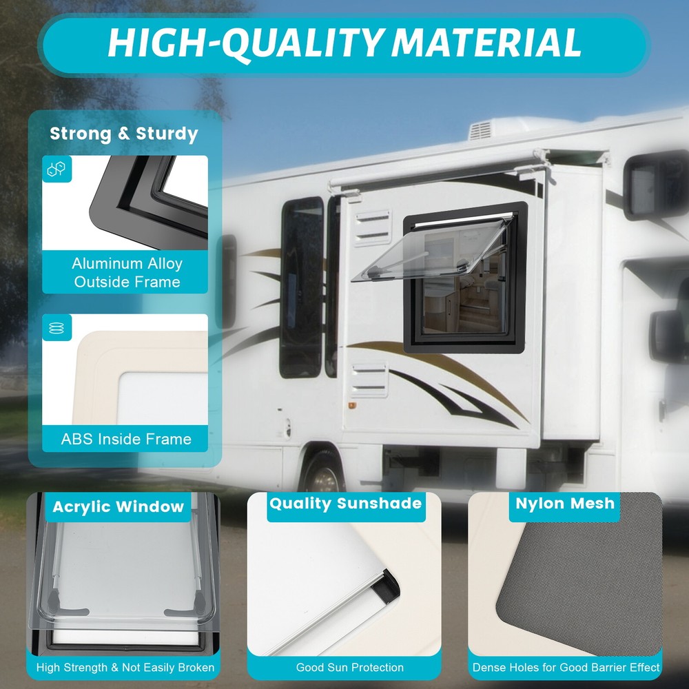 RV Caravan Vent Hatch Hinged Window Extrapolated Ventilation Window for Caravan