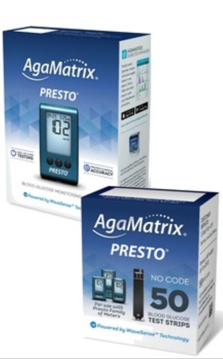 AgaMatrix WaveSense Presto Test Strips 50 With Meter