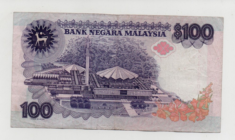 MALAYSIA 100 RINGGIT 1989 PICK 32 LOOK SCANS