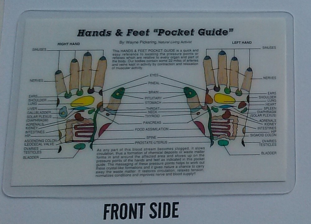 REFLEXOLOGY, HANDS & FEET WALLET CARD - LAMINATED