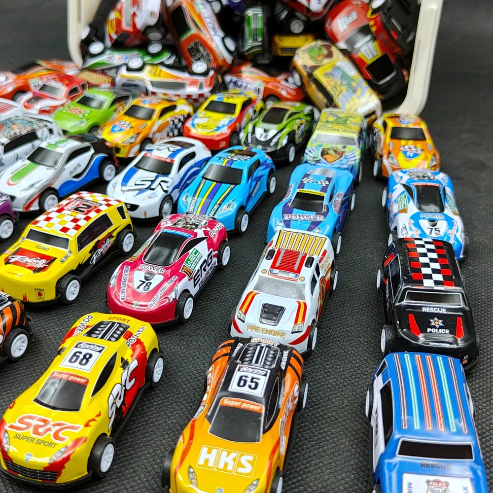 20pcs Mini Toy Racing Vehicles with Storage Box Pull-Back Cars Set Suitable