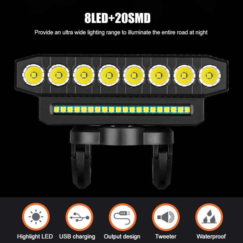 Bicycle Front Headlight Super Bright LED Bike Light Support Power Bank Function