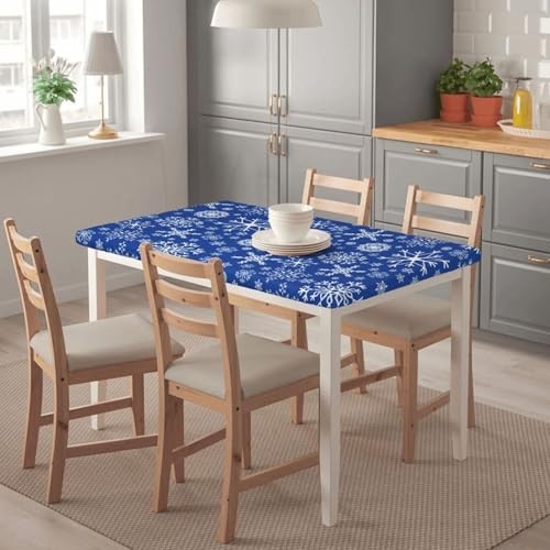 Winter Snowflakes Blue Rectangle 48" x 30" (Rectangular) Snowflakes (Blue)