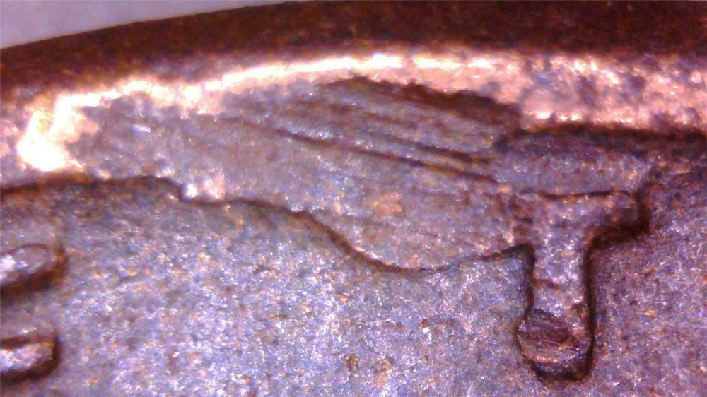 1959 D/D Die Chips/Cud Penny Error - 3027 - Ali