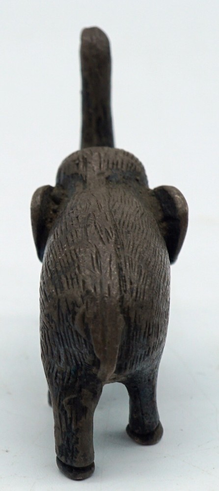 Old Solid Sterling Silver Miniature Elephant Figurine Bronze Finish LHTH 27.8
