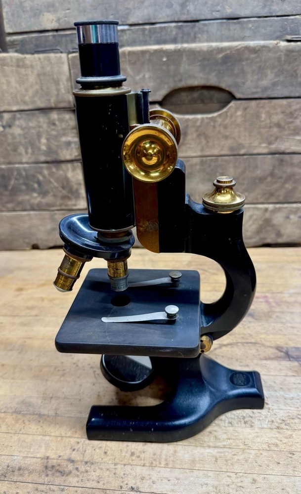 Antique Spencer Lens Co 3 objective Microscope Vintage Science Lab