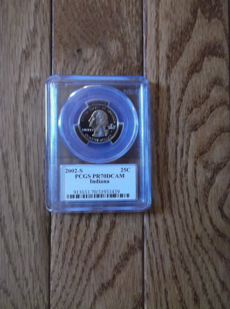 2002 S 25C Clad Indiana Quarter PCGS PR70DCAM FLAG