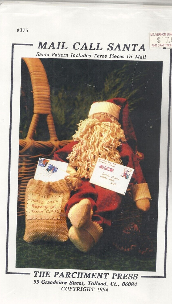 THE PARCHMENT PRESS #375 MAIL CALL SANTA SEWING PATTERN ©1994