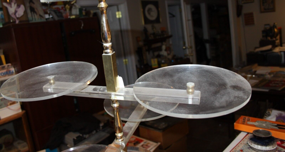Vintage Acrylic Display stand, 4 round platforms,
