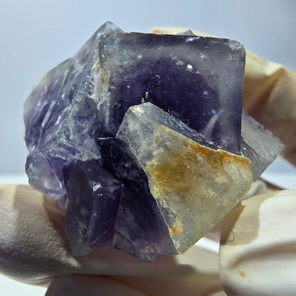 Phantom Fluorite Cube Specimen, purple white Okorusu, Namibia 45*37*26mm