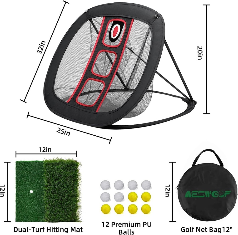 Durable Golf Chipping Net Set with Practice Balls - Elevate Your Skills Anywhere