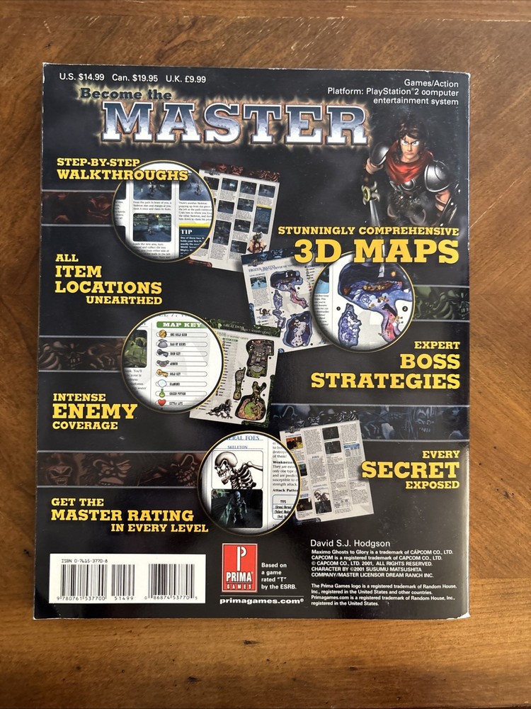 Maximo Ghosts to Glory Official Strategy Guide with Sealed Secrets NO POSTER