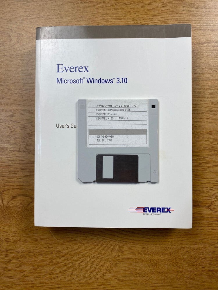 Original Everex Microsoft Windows 3.10 Manual and Floppy (1992)
