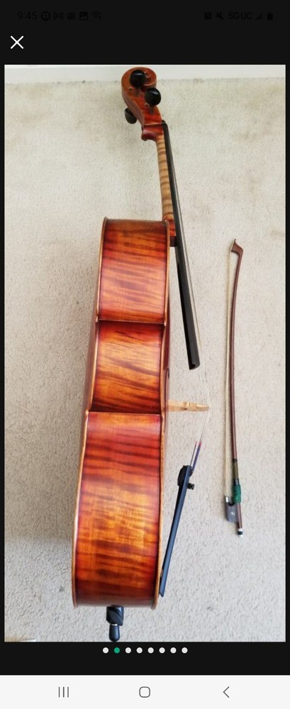 4 String Maestro European tone 1/2 Cello, flamed maple back