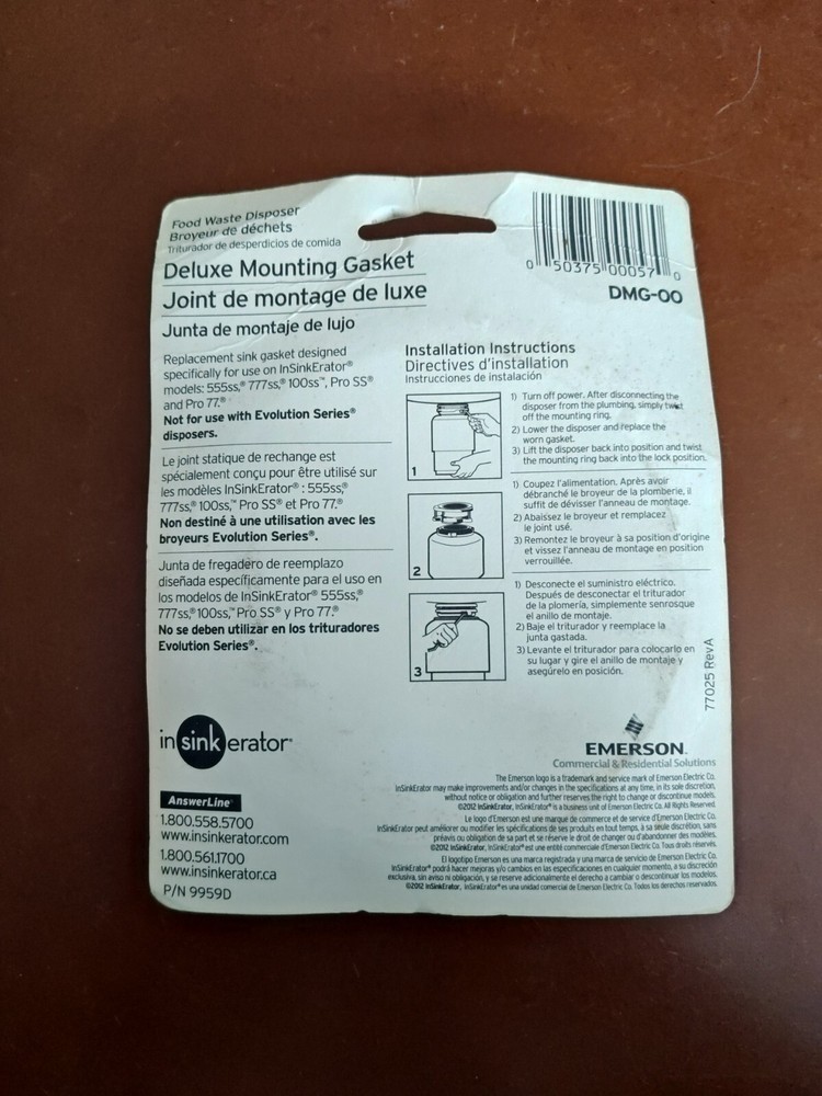 InSinkErator DMG-00 Deluxe Mounting Gasket, Black