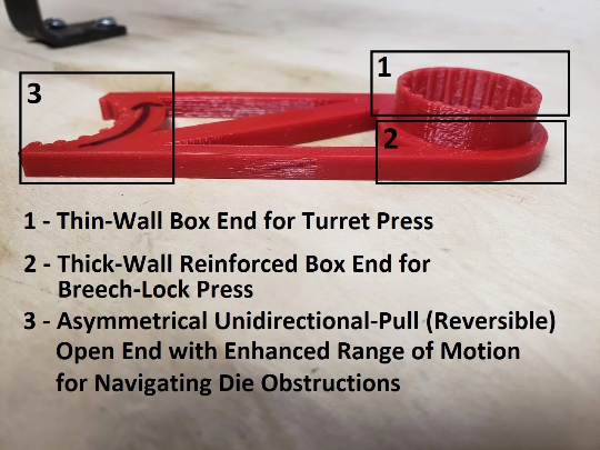 3 in 1 - Die Wrench for Lee Precision Reloading Dies using Spline Nuts