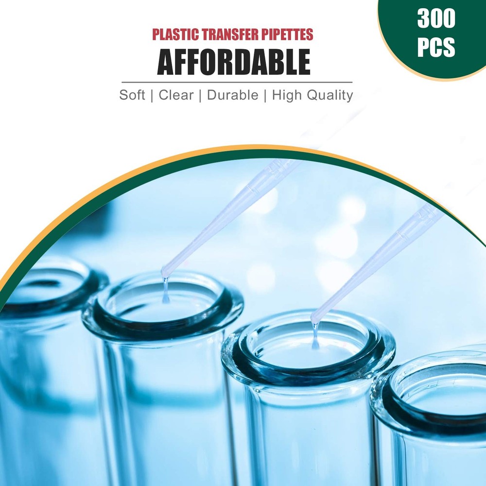 3ml Disposable Plastic Transfer Pipettes, Calibrated Dropper Suitable for Sci...