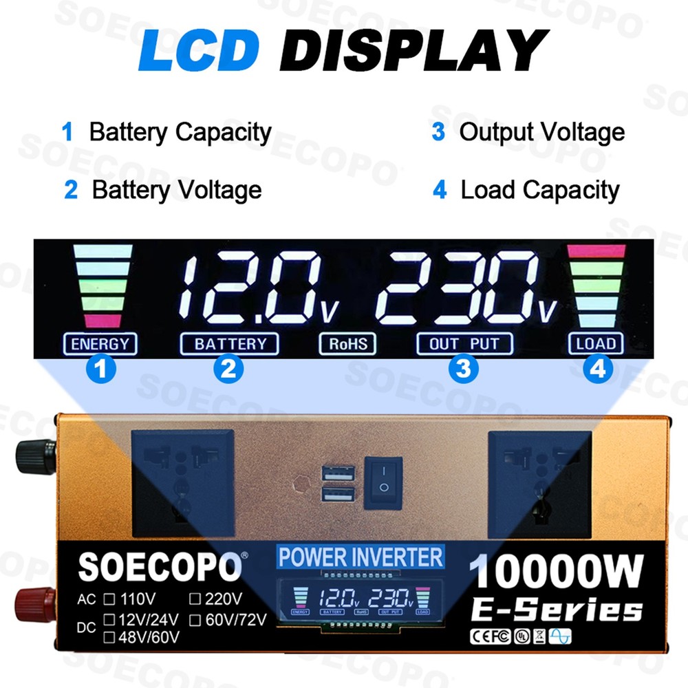10000W Inverter 800WSolar Panel Solar Power Generator 100A Home 110V Grid System