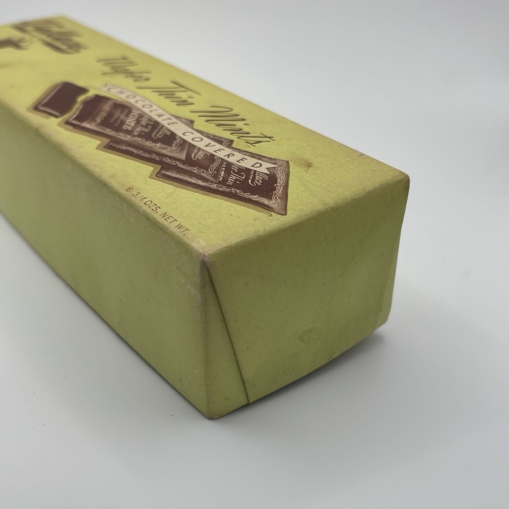 Vintage 1950s Wallace Chocolate Covered Wafer Thin Mints BOX ONLY Ephemera