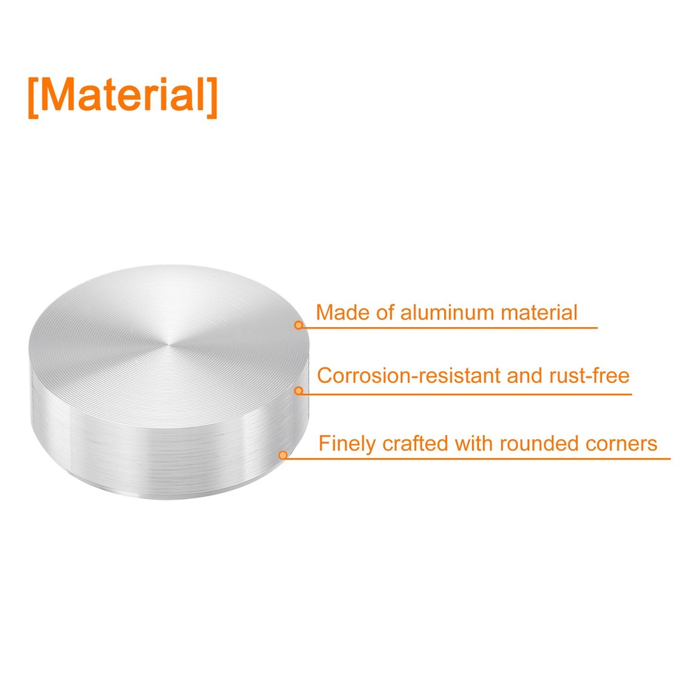 M6 Thread 20mm Diameter Round Shape Aluminum Disc Hardware 2pcs, Silver