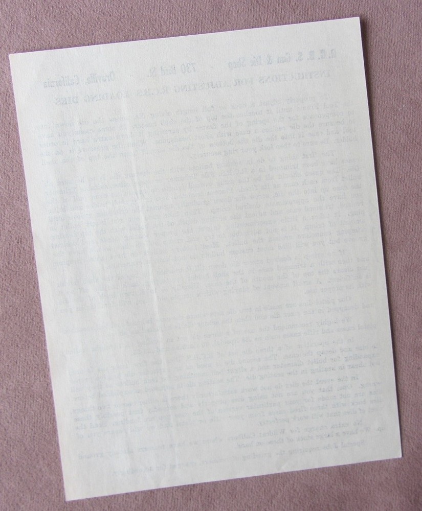 Vintage c1954 R.C.B.S Instructions For Adjusting RCBS Loading Dies Pamphlet