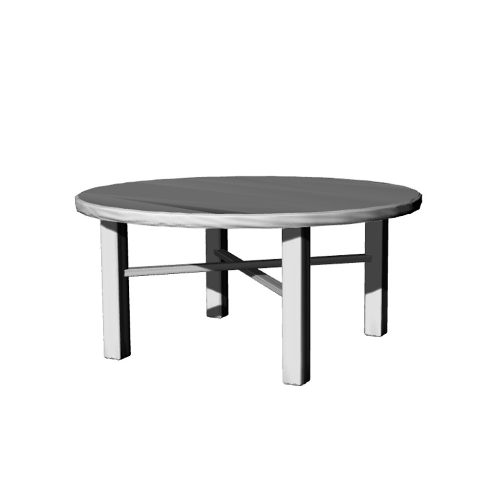 Yao's Studio 1/72 Wood Round Dining Table Kitchen Table 3pcs