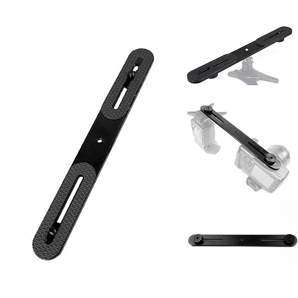 Dual Flash Bracket Mount Holder For Studio Tripod Light Stand DSLR Camera